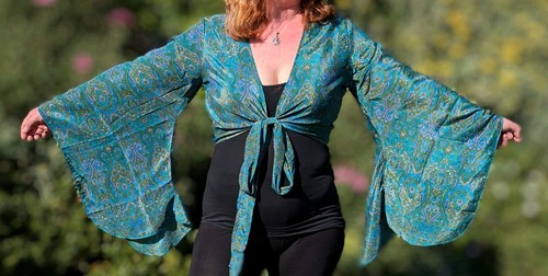 Türkisgrün kimono wickel - türkisgrün,