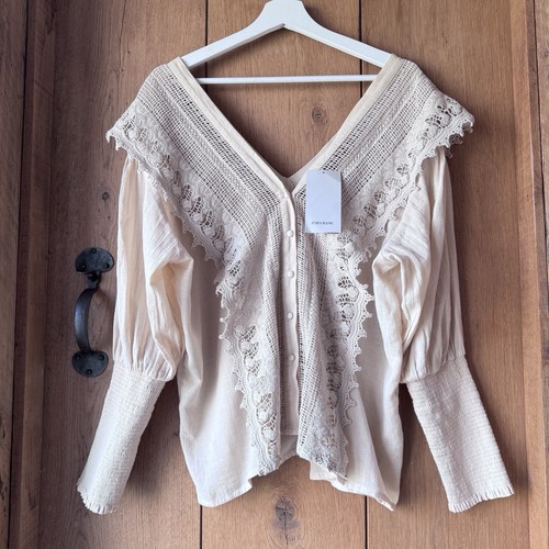 Zara ecru häkel - bluse, l