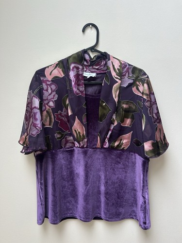 Y2k samt chiffon blumen - samt,
